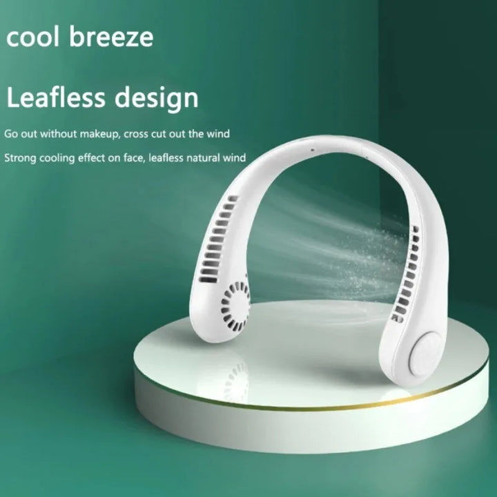 Portable Neck Fan Rechargeable – Bladeless Hanging Fan for Travel, Work & Sports