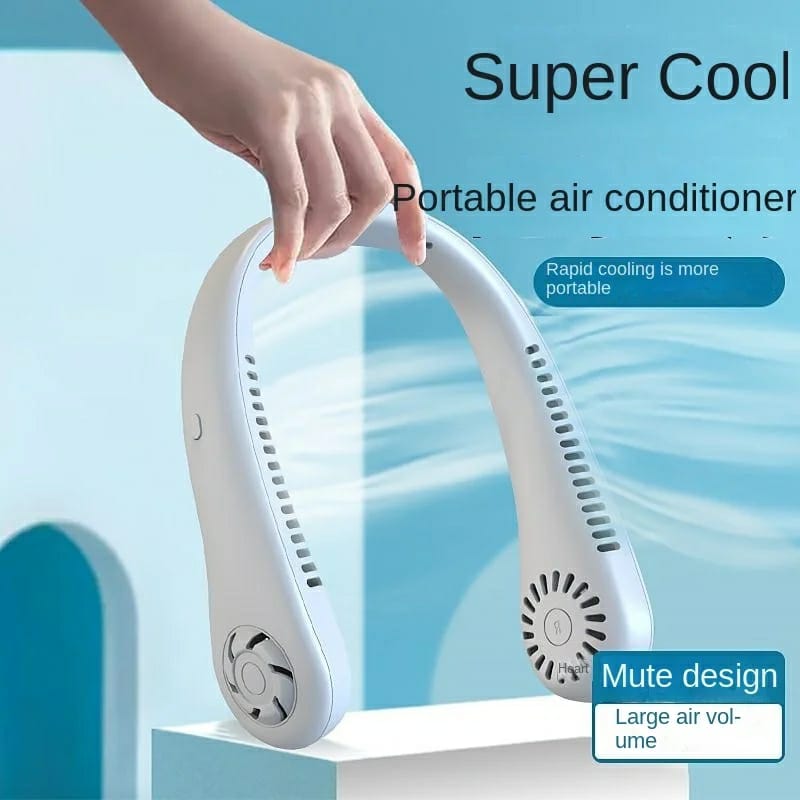 Portable Neck Fan Rechargeable – Bladeless Hanging Fan for Travel, Work & Sports