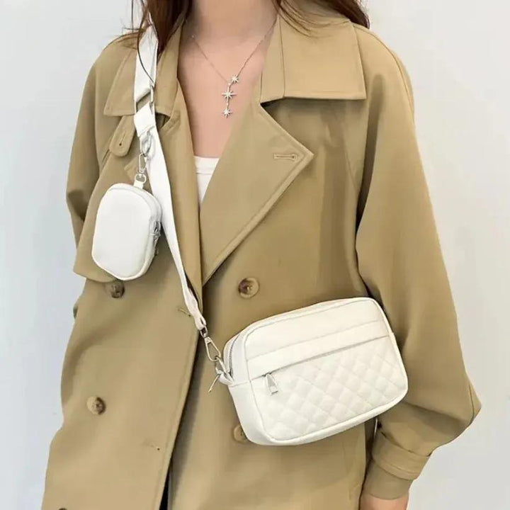 Ladies Fashion Crossbody Bag Set – Luxury PU Leather Waterproof Shoulder Bag with Matching Change Purse | Black Handbag for Women