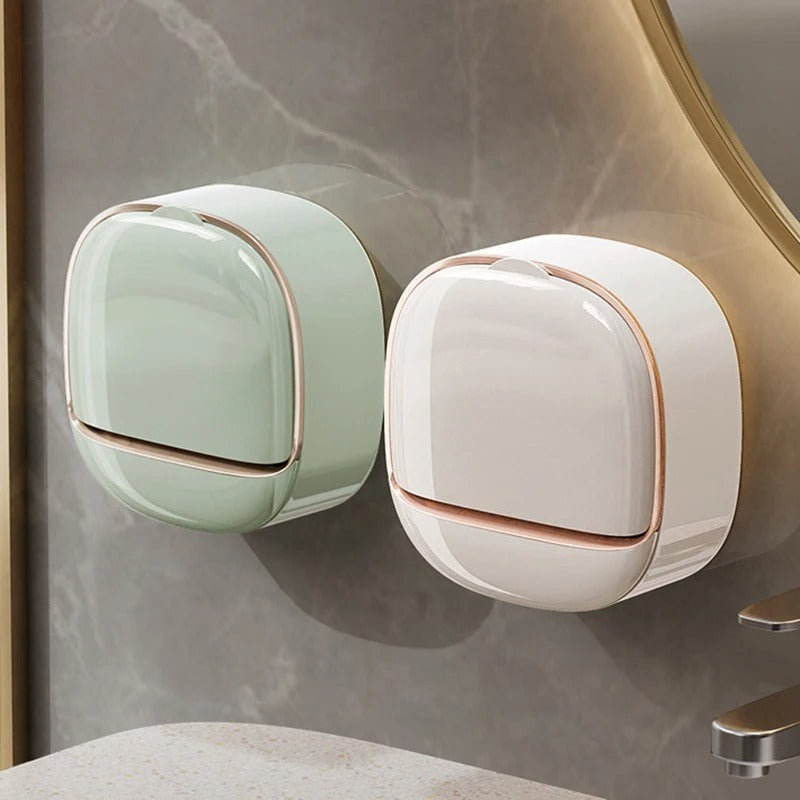 Premium Wall-Mounted Soap Holder with Drainage Tray | No-Drill Easy Installation
