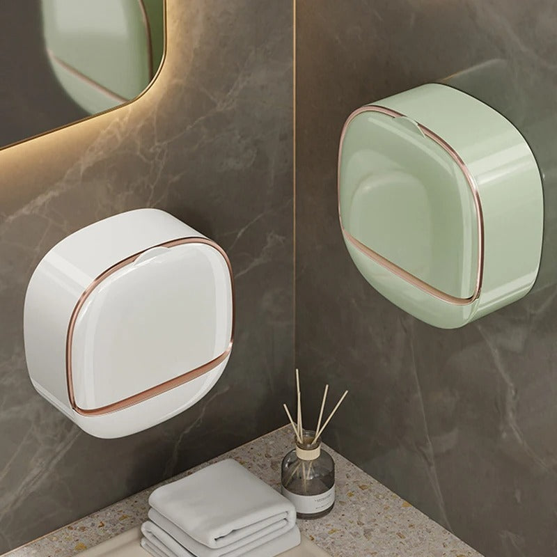 Premium Wall-Mounted Soap Holder with Drainage Tray | No-Drill Easy Installation